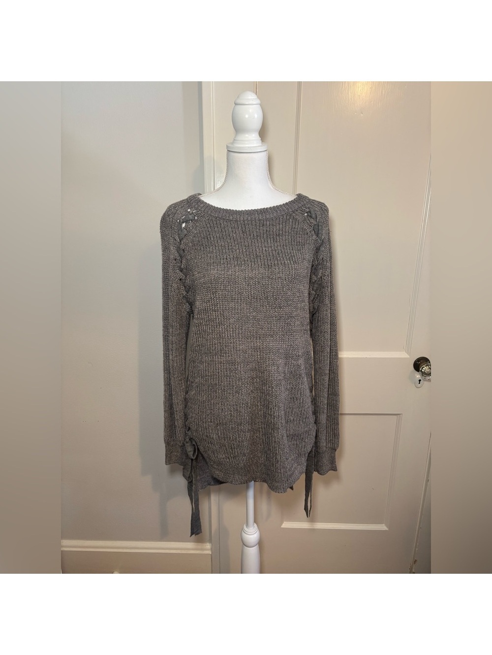 She + Sky Charcoal Knit Pullover